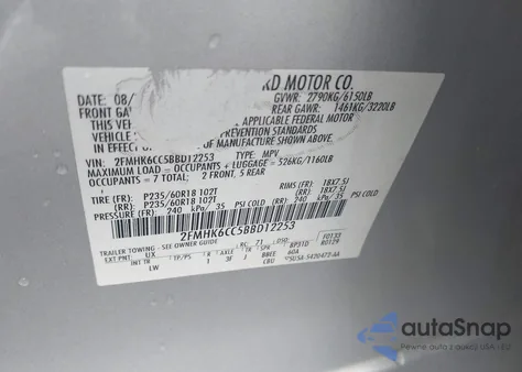 2011 Ford Flex Sel from USA, damaged, VIN 2FMHK6CC5BBD12253